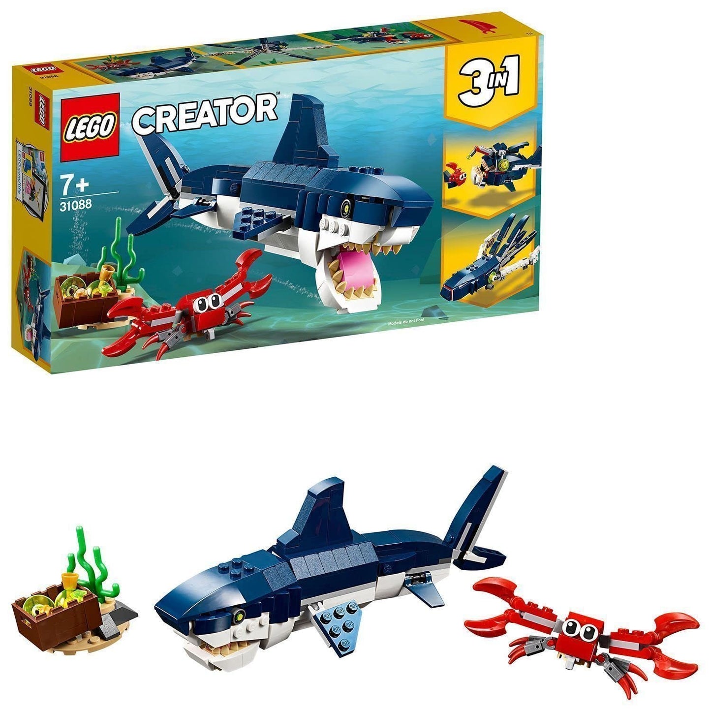 LEGO CREATOR Deep Sea Creatures Building Blocks For Kids (230 Pcs) 31088