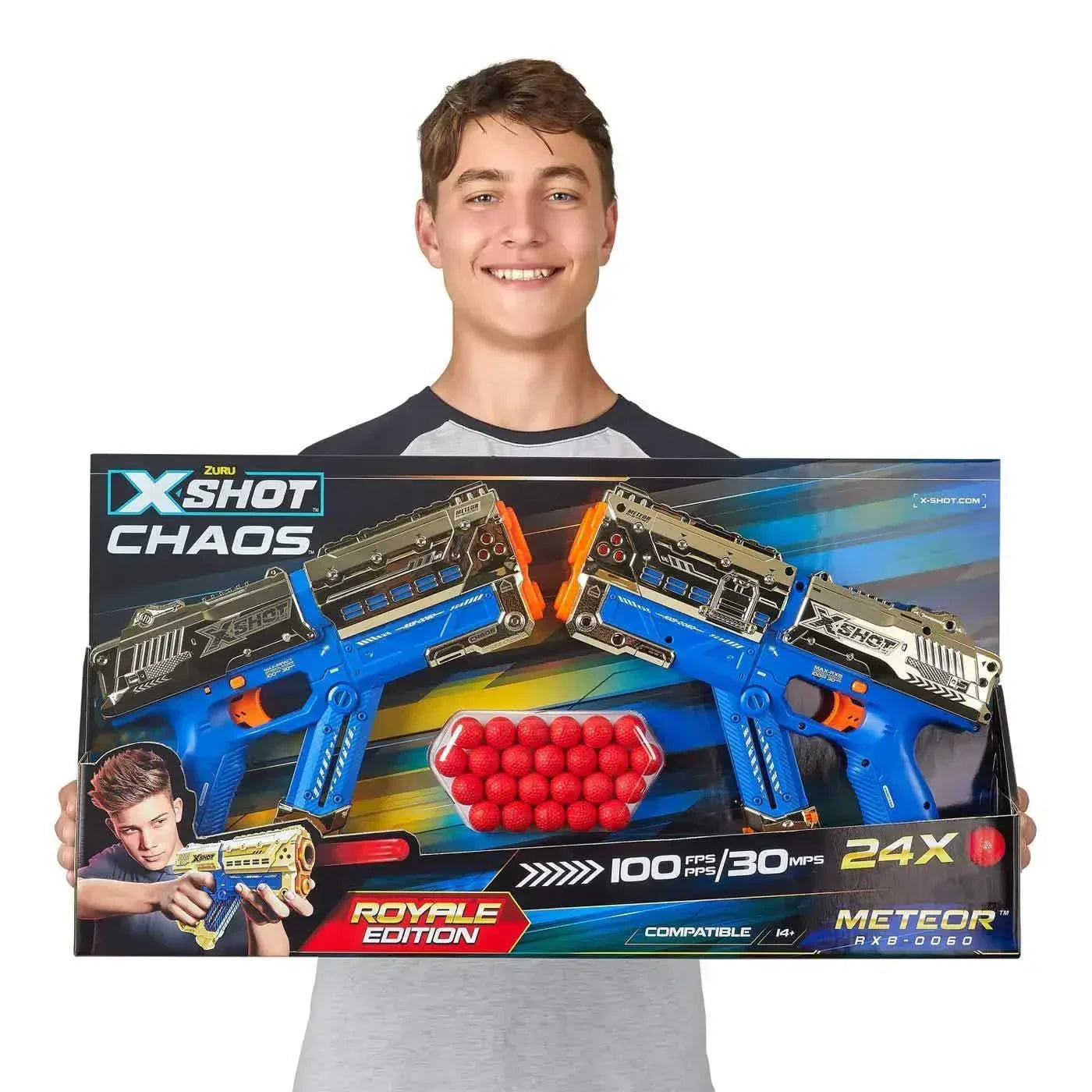 X-Shot Golden Chaos Meteor 2-Pack Foam Blaster Set – High