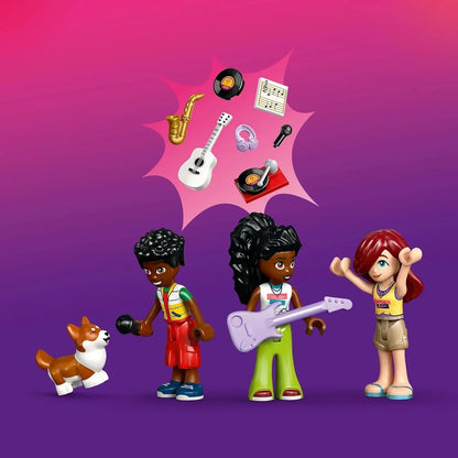 LEGO Friends 42653 Music Shop & Apartment Toy with 3 Mini Dolls, a Pet Corgi Animal Figure & Musical Instruments incl. a Piano, Drum Kit, Guitars & Accessories - Gift for 7+ Year Old Girls