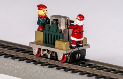 Bachmann HO Scale Christmas Operating Gandy Dancer Hand Car with Santa & Elf