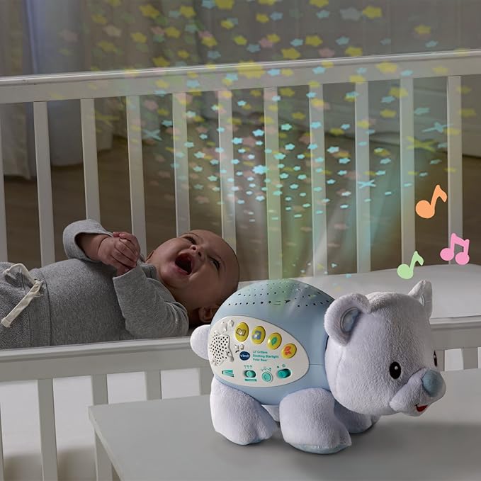 VTech Baby Lil' Critters Soothing Starlight Polar Bear Nursery Projector | Musical Night Light, Cry Sensor & Star Projection Sleep Soother