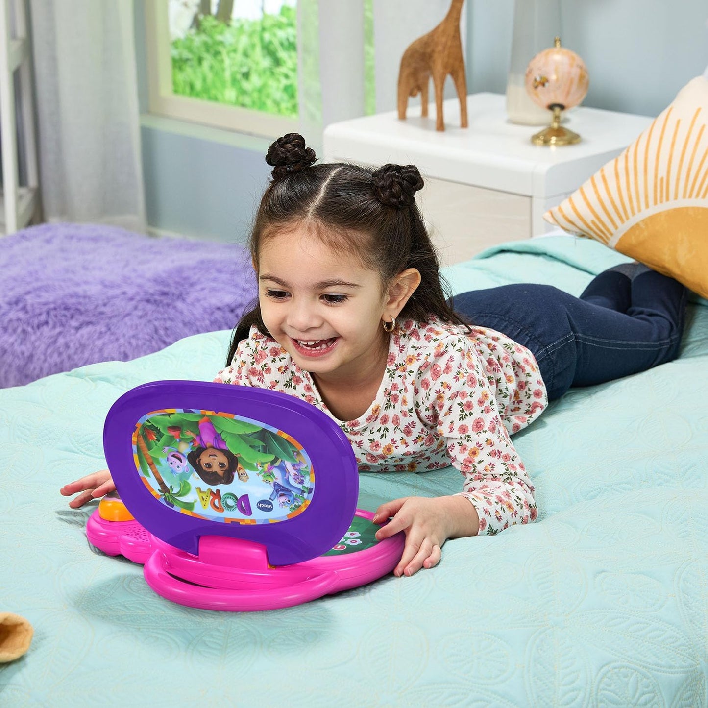 VTech Dora More to Explore Learning Laptop | Interactive Educational Laptop with Wireless Mouse, Letters, Numbers, Spelling & Learning Games for Kids