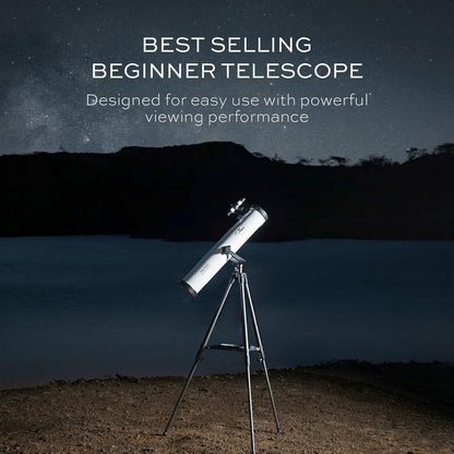 Pie Matrix Pegasus 76700 Newtonian Reflector Telescope with 76 mm Aperture, 700 mm Focal Length, 235x Magnification, Alt-Az Mount & Tripod