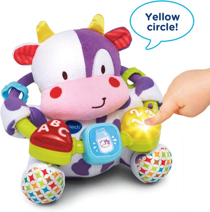 VTech Baby Lil' Critters Moosical Beads Interactive Musical Cow Toy with Lights, Sounds, Songs & Sensory Beads | Purple