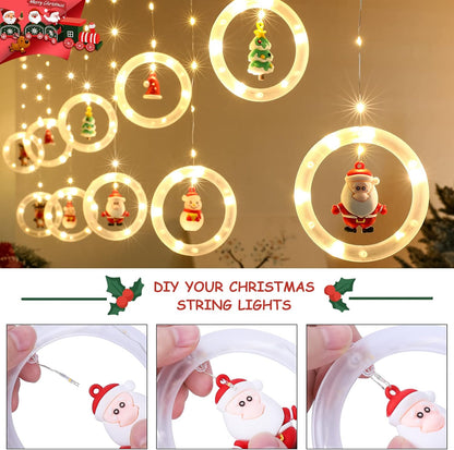 Christmas Window LED Curtain Lights 3m x 0.65m | Warm White Fairy String Lights with 8 Modes – Xmas Window & Indoor Décor