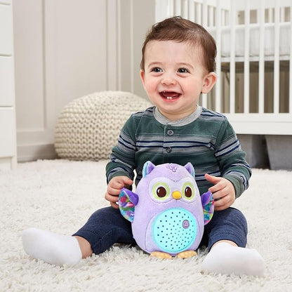 VTech Baby Glow Little Owl Sleep Soother with Cry Sensor, Music, Nature Sounds & Night Light – Purple