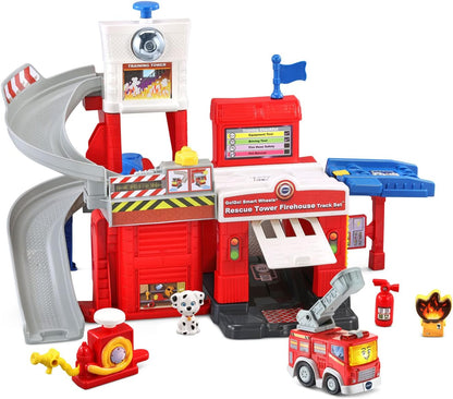 VTech Go! Go! Smart Wheels Rescue Tower Firehouse | Interactive Fire Station Playset with SmartPoint Fire Truck, Lights, Sounds & Rescue Missions for Toddlers