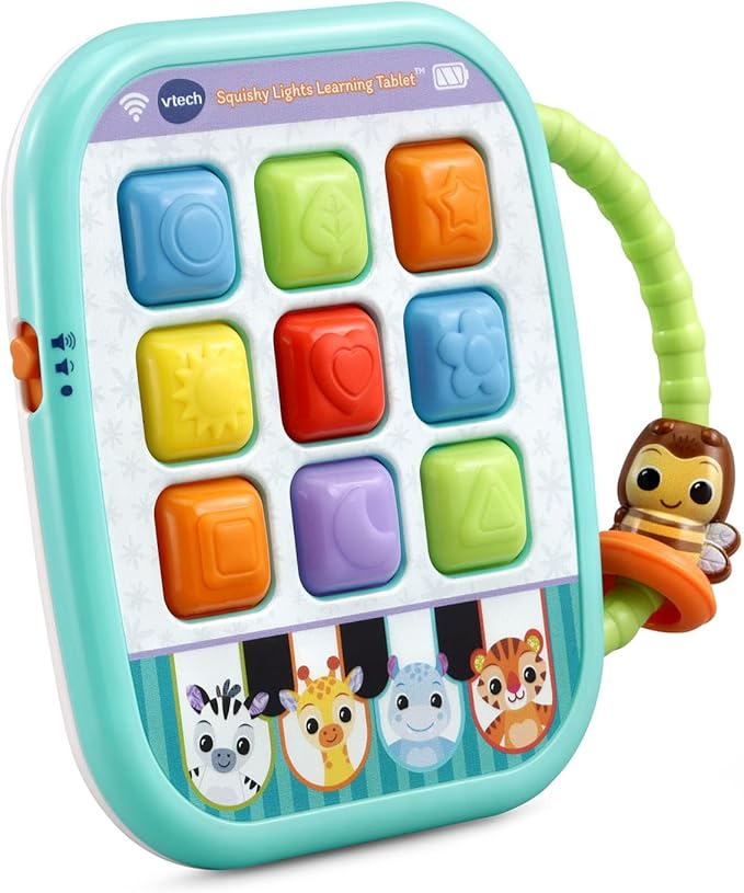 VTech Squishy Lights Learning Tablet | Interactive Light-Up Educational Toy with Music, Shapes, Colors & Sensory Buttons for Babies