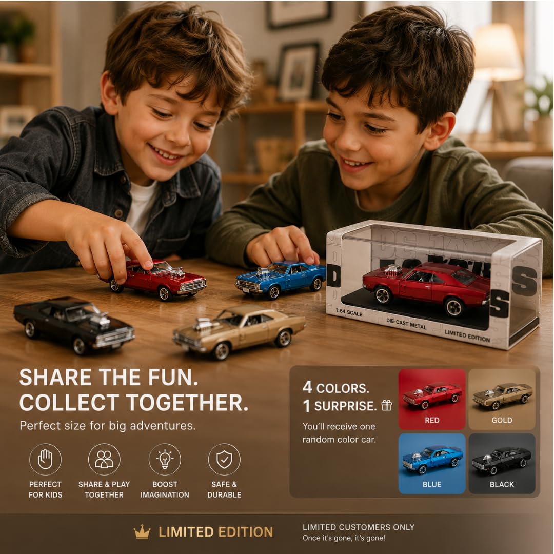 DC JAMS Limited Edition Diecast Car 1:64 Scale | Full Metal Body Muscle Car Replica
