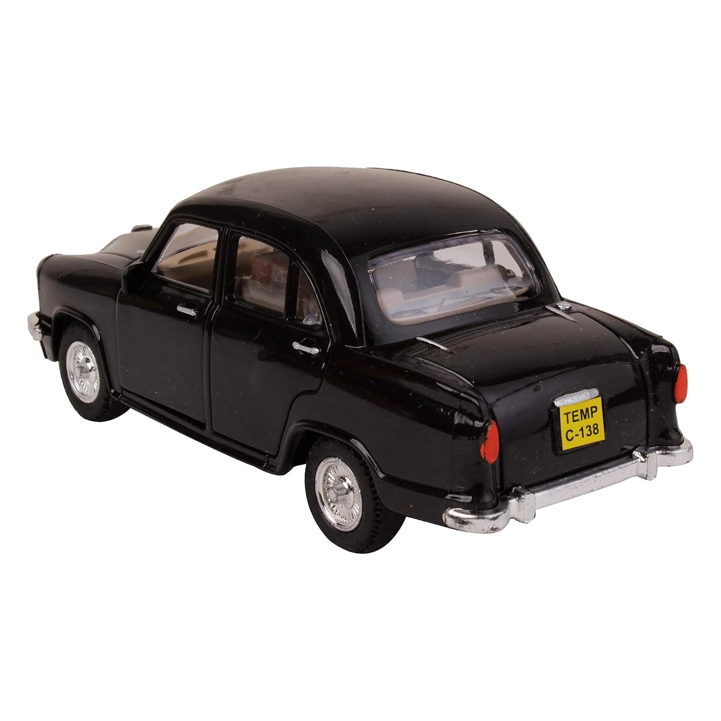 Centy Wheel Force Ambassador Pull Back Toy Car with Openable Doors | Classic Indian Sedan Model | Friction Powered | Black | Ages 3+
