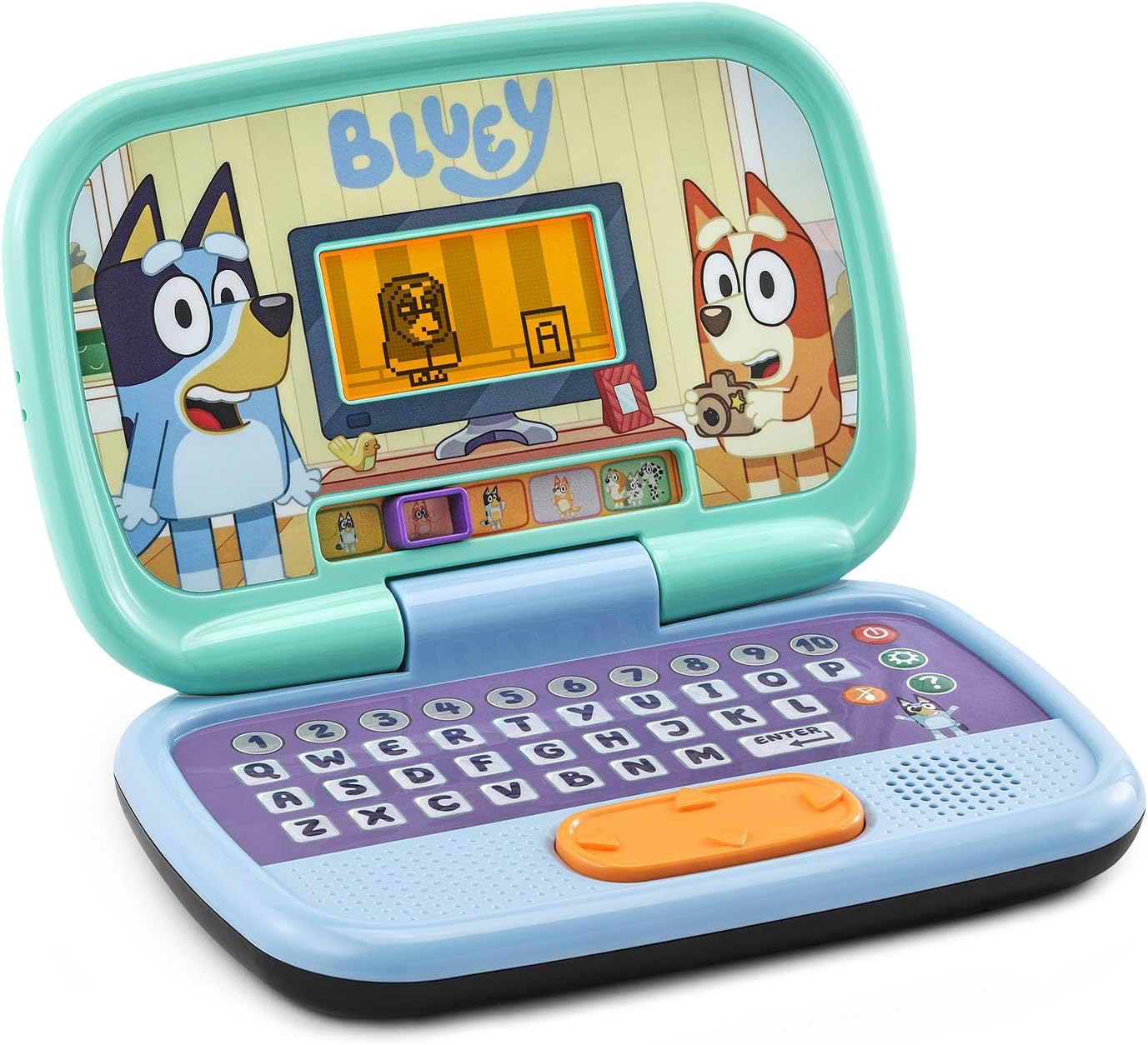 VTech Bluey Game Time Laptop | Interactive Educational Learning Laptop with 10 Games, 200+ Sounds, Letters, Numbers & Problem-Solving Activities for Kids
