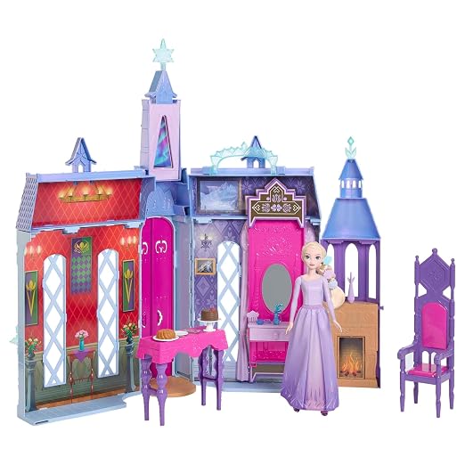 Disney Frozen 2 Elsa’s Arendelle Castle Playset with Elsa Fashion Doll, Furniture & 15 Accessories | 60+ cm Tall Foldable Dollhouse Playset for Kids Ages 3+ – Mattel
