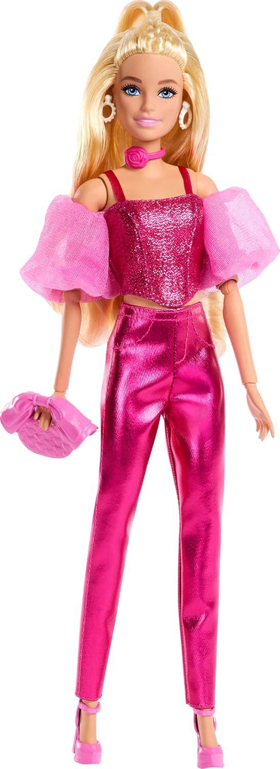Barbie Deluxe Style #5 Doll JFP40 – Blonde Hair, Metallic Pink Dress & Accessories – Fashion Doll for Kids 4+ - Jaiman Toys