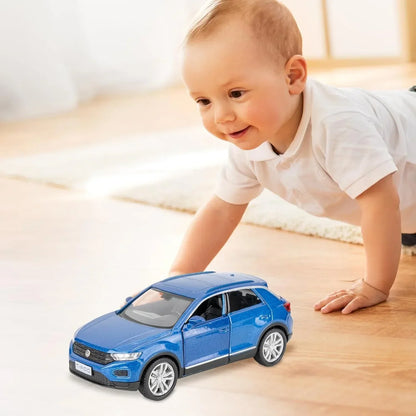 RMZ City Volkswagen T-Roc SUV 1:36 Die-Cast Car | Pull Back & Go | Openable Doors | Blue / Gold