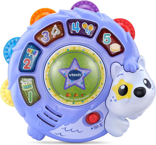 VTech Zoo Jamz Hedgehog Tambourine Interactive Musical Toy for Toddlers | Learning Instrument with Lights, Games & Songs