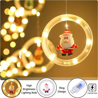 Christmas Window LED Curtain Lights 3m x 0.65m | Warm White Fairy String Lights with 8 Modes – Xmas Window & Indoor Décor