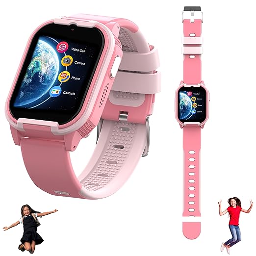 Spiky Gnome 4G Video Calling Smartwatch for Kids – Pink | GPS, SOS, HD Camera- 3 Color Options