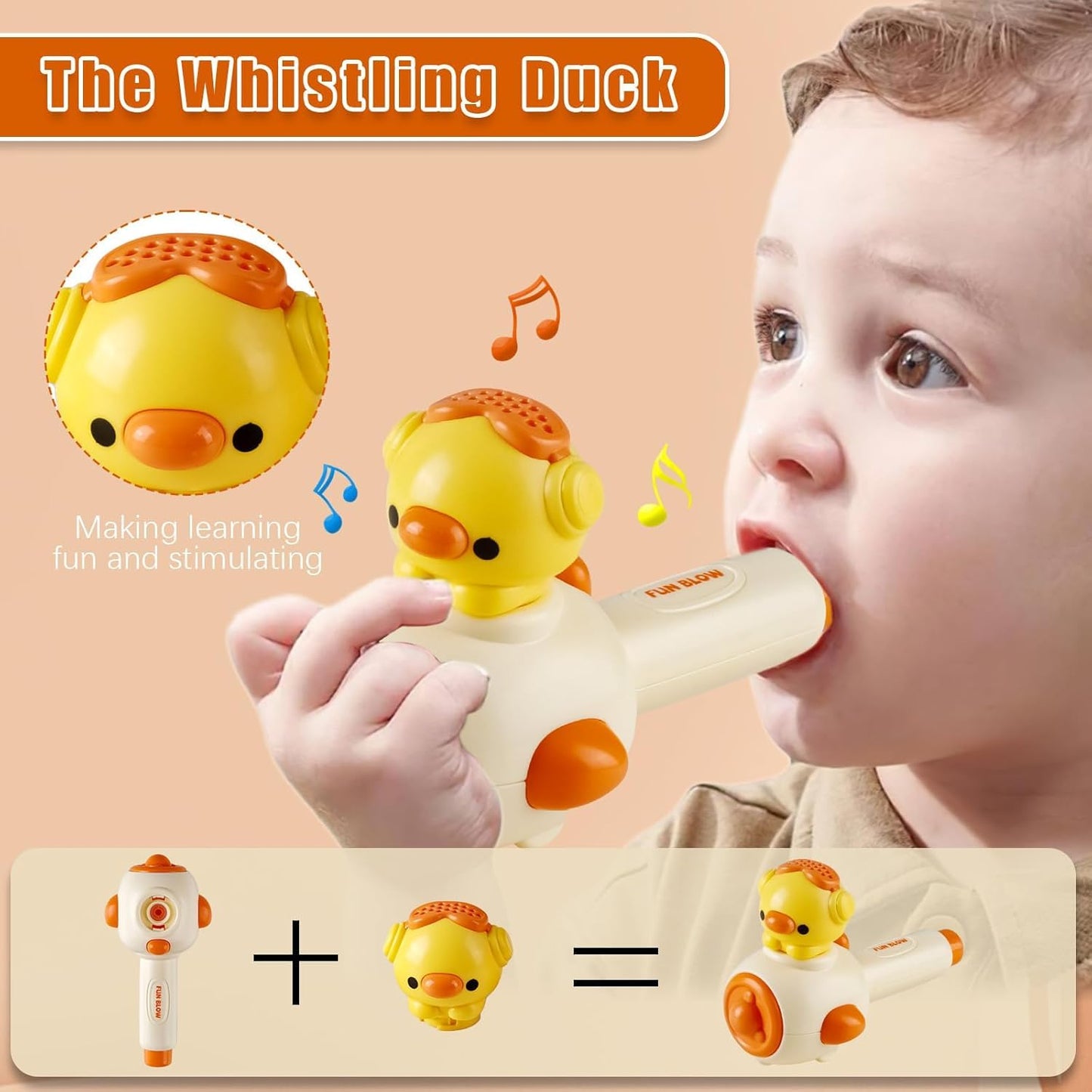 Kids Breath Blower Toy with Balloon & Foam Ball Launcher | 3-in-1 Educational Oral Motor Toy for Kids 3+