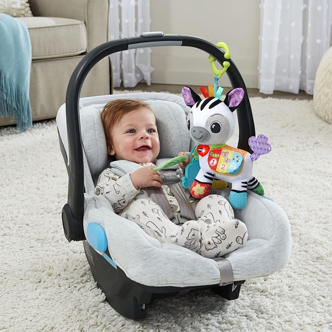 VTech Take Me with You Zebra | Interactive Musical Plush Zebra Toy with Mirror, Lights, Sounds & Sensory Activities