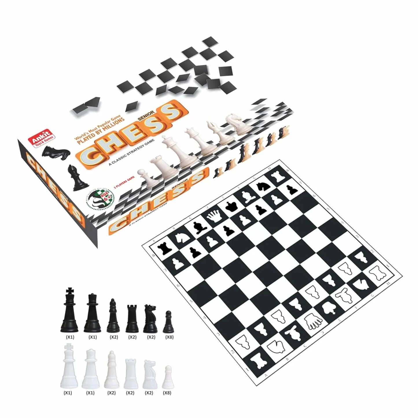 Ankit Toys Classic Chess Game – 38×38 cm Strategy Board with Durable Pieces