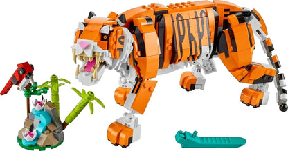 LEGO Creator 3in1 Majestic Tiger 31129 Building Kit Featuring a Tiger, Red Panda and Koi Fish for Kids Aged 9+
