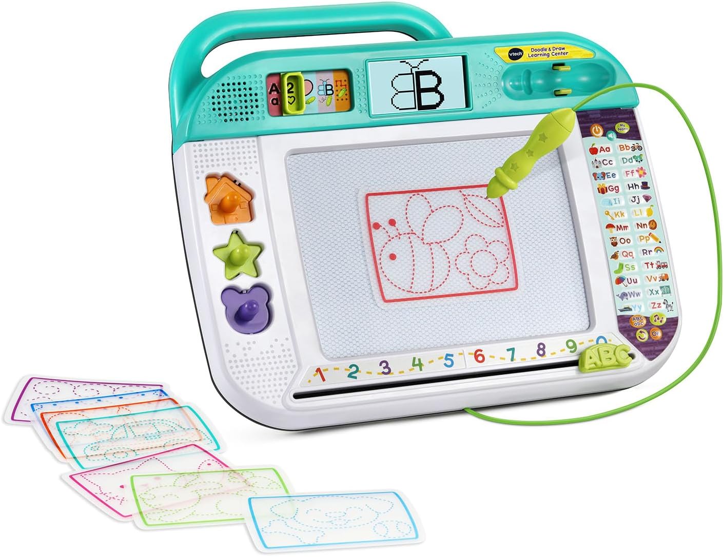 VTech Doodle & Draw Learning Center | Interactive Educational Writing & Drawing Board with LCD Screen, Stencils, Magnetic Stamps, Stylus & Learning Games | Preschool Learning Toy