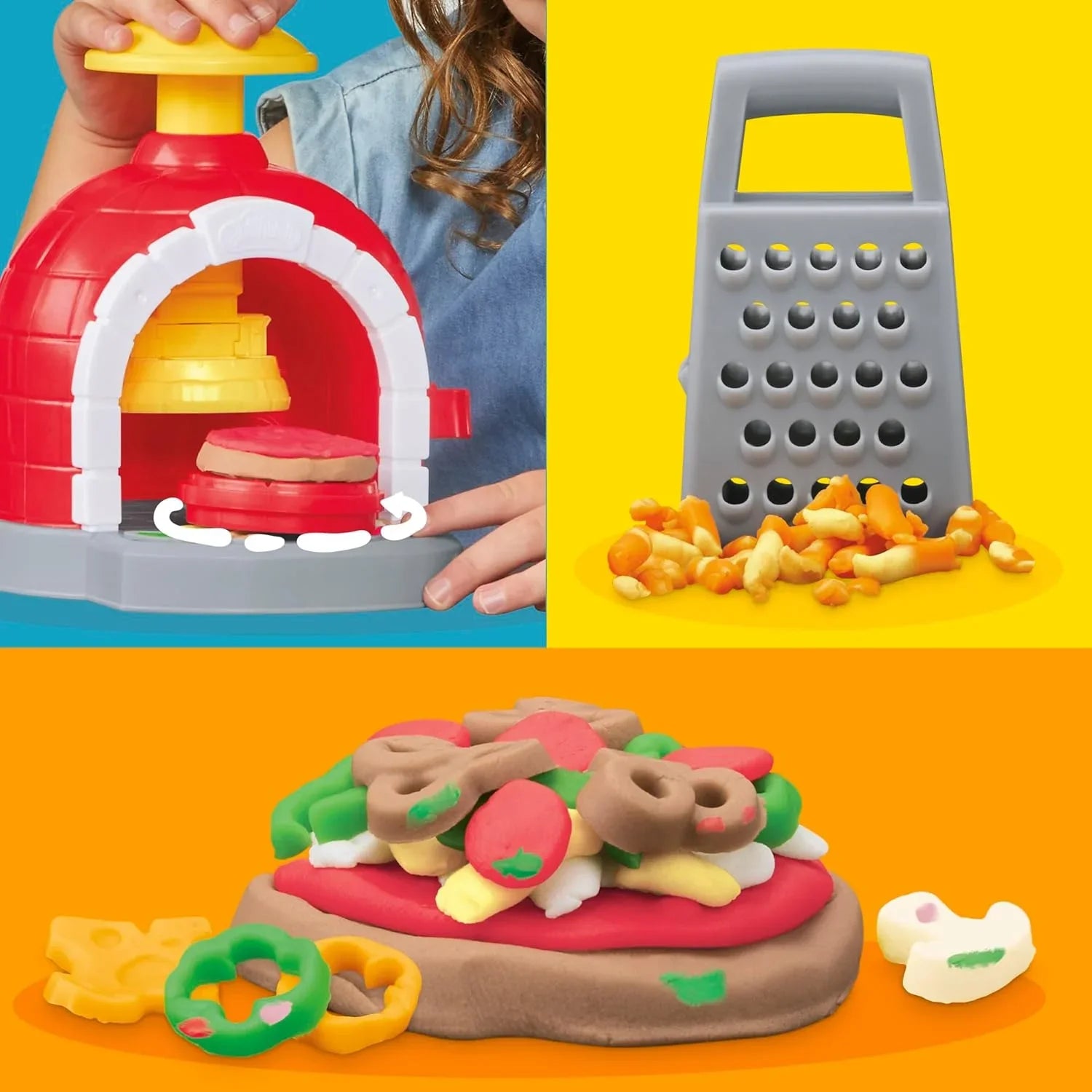 Play-Doh Kitchen Creations Pizza Oven Playset – 5 Colors & Fun Pizza-Making Accessories - Jaiman Toys