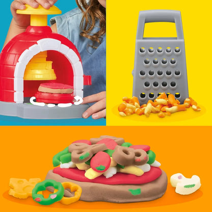 Play-Doh Kitchen Creations Pizza Oven Playset – 5 Colors & Fun Pizza-Making Accessories - Jaiman Toys