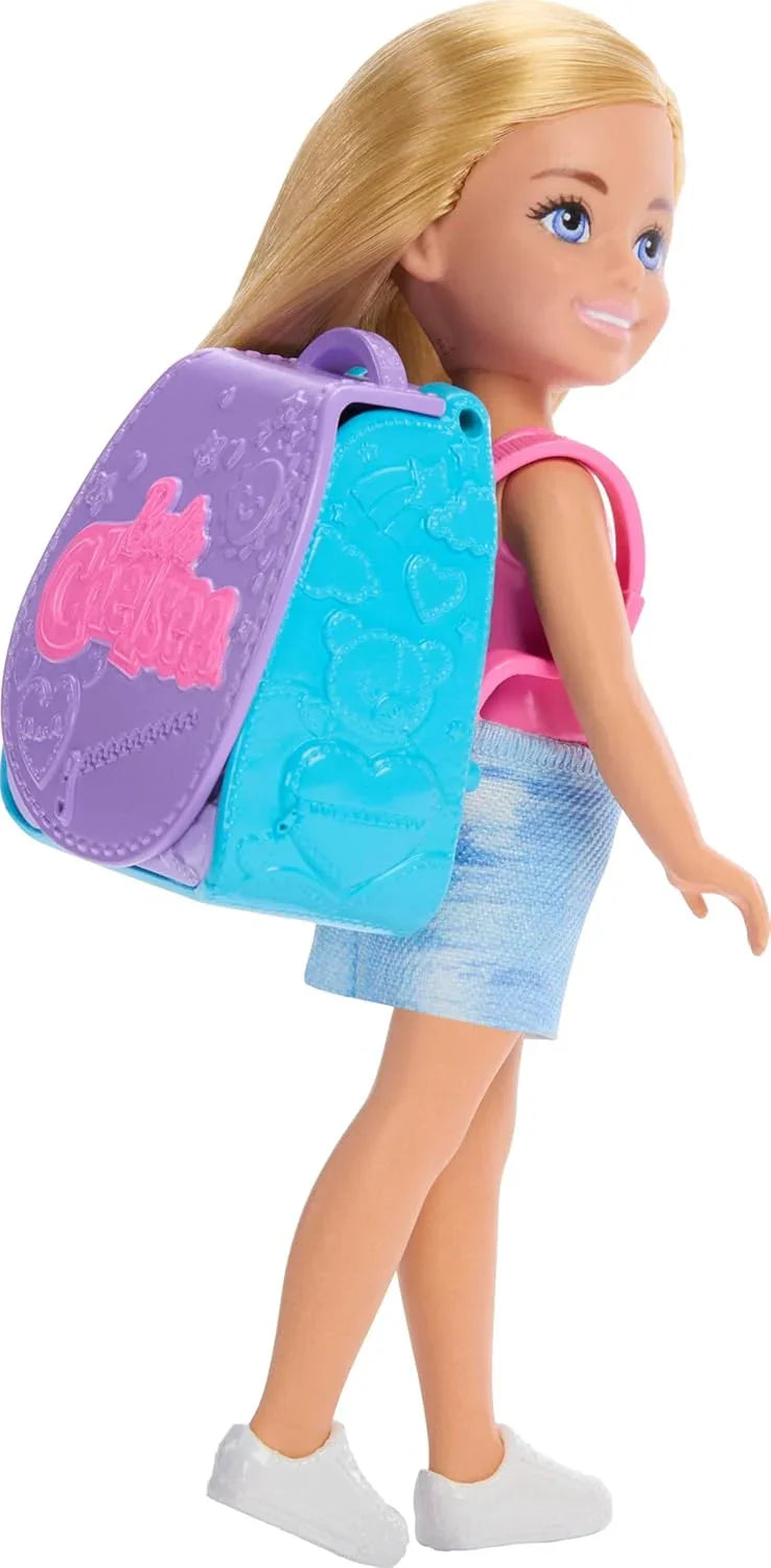 Barbie Family & Friends Cupcake Baking Backpack Blonde Chelsea Doll, Wearable Backpack with Baking Play Pieces - Jaiman Toys