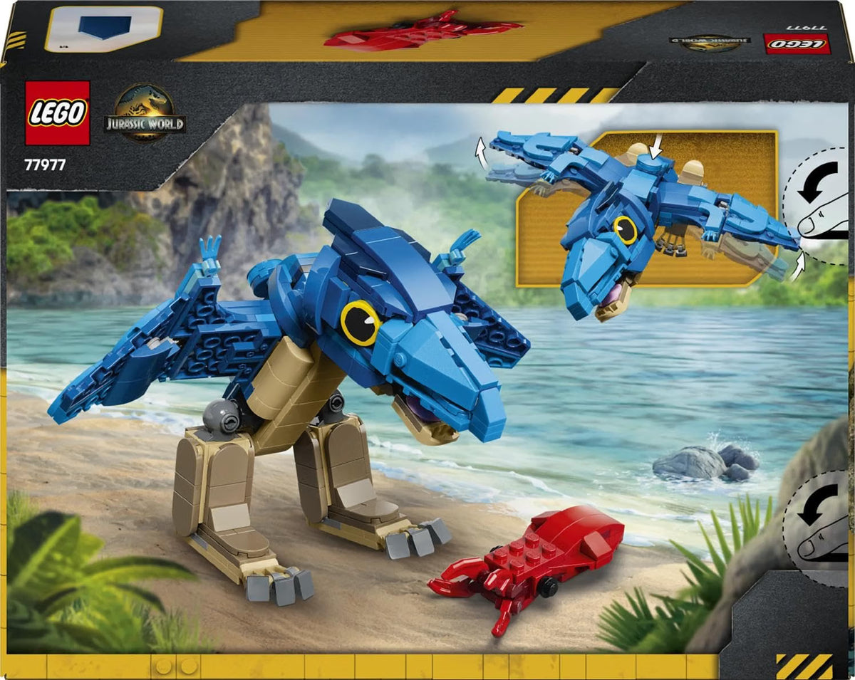 LEGO 77977 Jurassic World Baby Dinosaur: Pteranodon – Posable 373-Piece Building Toy with Squid, Ages 7+
