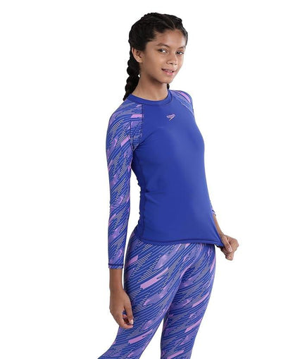 Speedo Girl's Endurance Hyperboom Long Sleeve Suntop – UPF 40+ & Chlorine Resistant Swimwear - Jaiman Toys