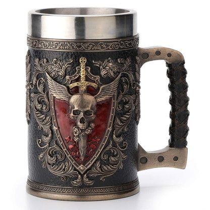 Gothic Skull Tankard Mug | 15.5 cm Medieval Fantasy Collectible Beer Mug