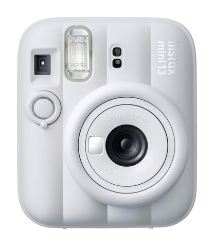 Fujifilm Instax Mini 13 Delight Box – Instant Camera Bundle with Instax Mini Film (10 Sheets), Crystal Carry Case & Photo Bunting – Clay White