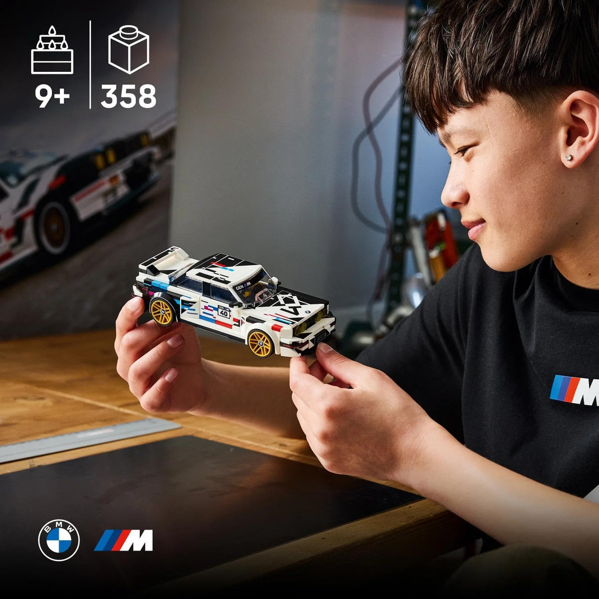 LEGO 77263 Speed Champions BMW M3 E30 – Collectible Race Car with Driver Minifigure, 358 Pieces, Ages 9+