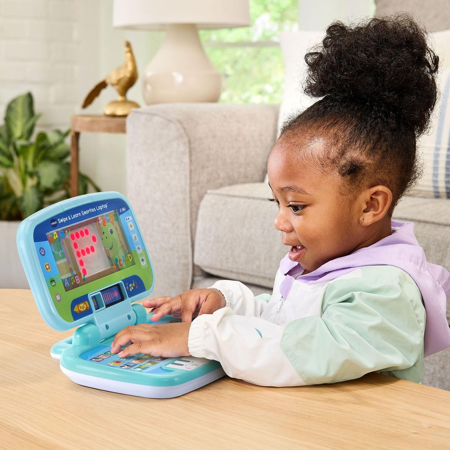 VTech Swipe and Learn Smarties Laptop | Interactive Educational Learning Laptop with ABC Keyboard, Piano Keys, Games & Music for Toddlers, Blue