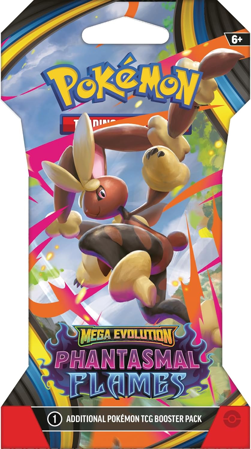 Pokemon TCG: Mega Evolution Phantasmal Flames Sleeved Booster Pack – 10 Additional Game Cards (Assorted)