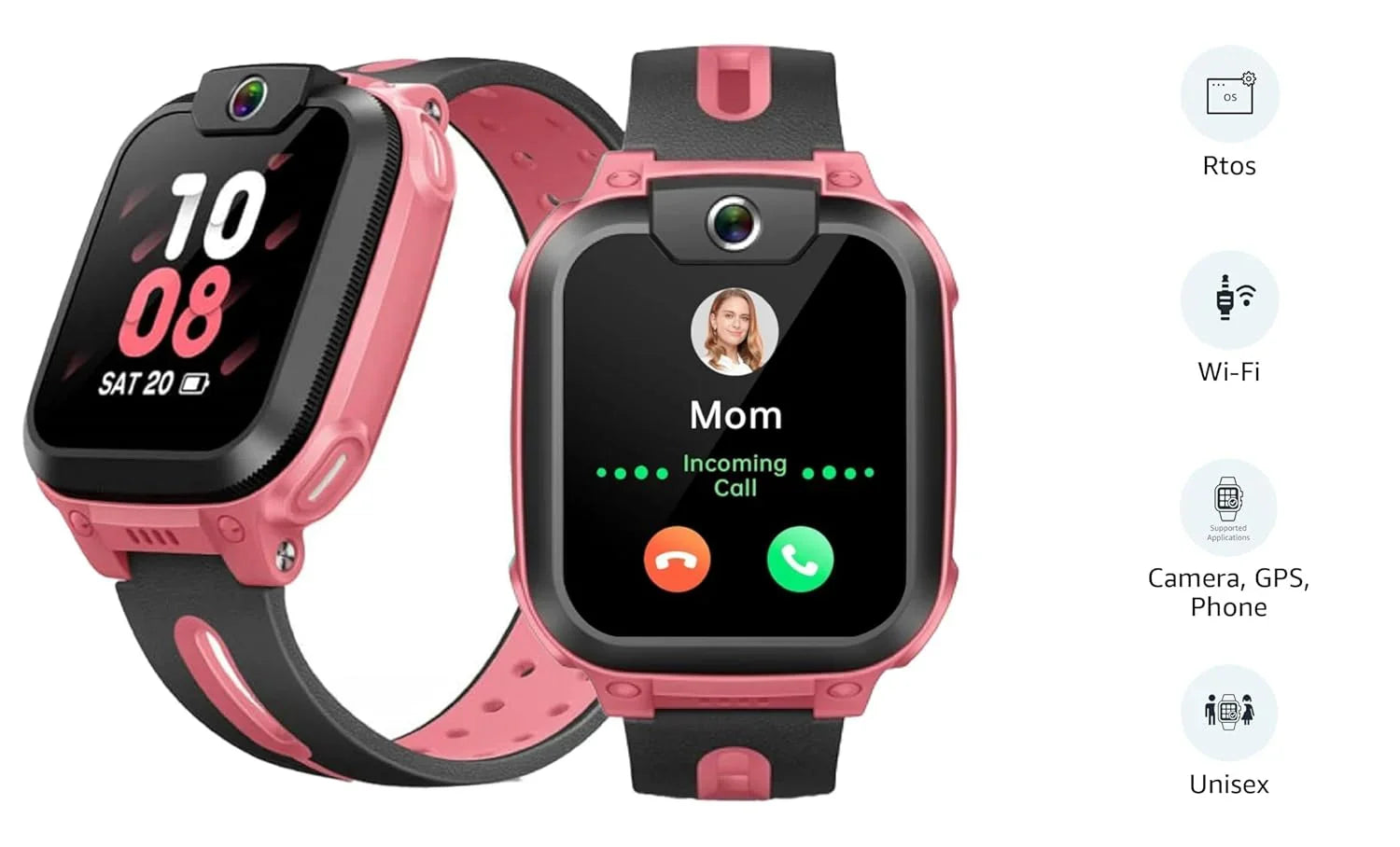 IMOO Kids Phone Watch Z1 – Kids Smart Watch with GPS Tracker, 4G Video & Voice Calls, Advanced Parental Controls, Durable Quality with IPX8 Water Resistance, SOS, for Kids (Grapefruit Red) - Jaiman Toys