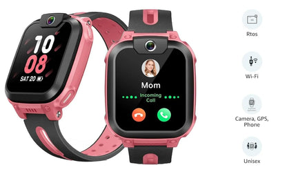 IMOO Kids Phone Watch Z1 – Kids Smart Watch with GPS Tracker, 4G Video & Voice Calls, Advanced Parental Controls, Durable Quality with IPX8 Water Resistance, SOS, for Kids (Grapefruit Red) - Jaiman Toys