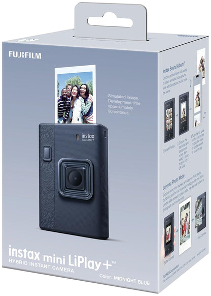 Fujifilm Instax Mini LiPlay+ Midnight Blue Hybrid Instant Camera with Bluetooth & Sound Capture