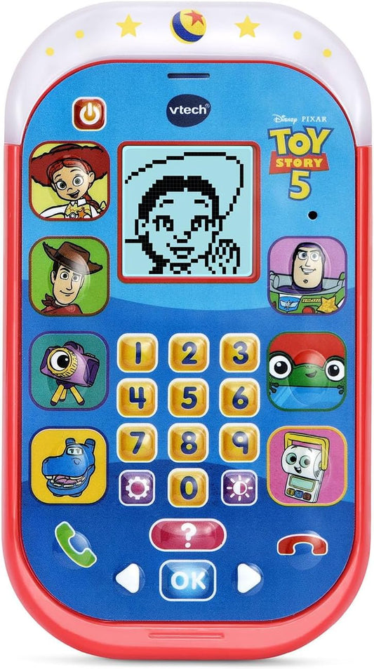 VTech Disney & Pixar Toy Story 5 Learning Phone | Interactive Educational Toy Phone with Lights, Sounds, Games & Character Voices for Kids