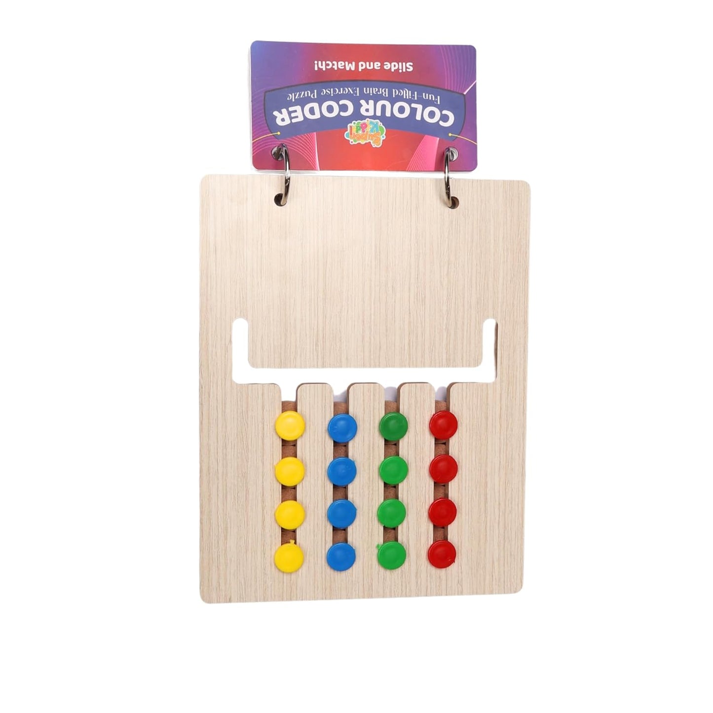 Wooden Montessori Slide Puzzle for Kids | Color Matching Logic Game | Educational Brain Teaser Toy for Ages 3–8