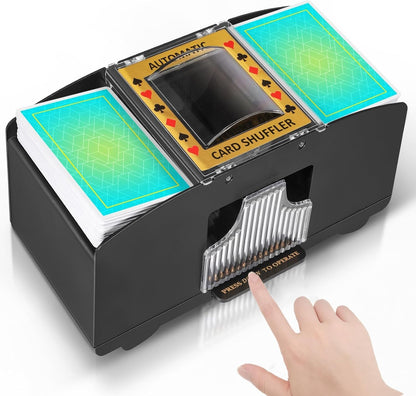 Automatic Card Shuffler Machine for 1–2 Decks | Battery Operated Electric Playing Card Shuffler | Portable Poker Card Shuffling Machine for Casino, Club, Family Games & Home Party