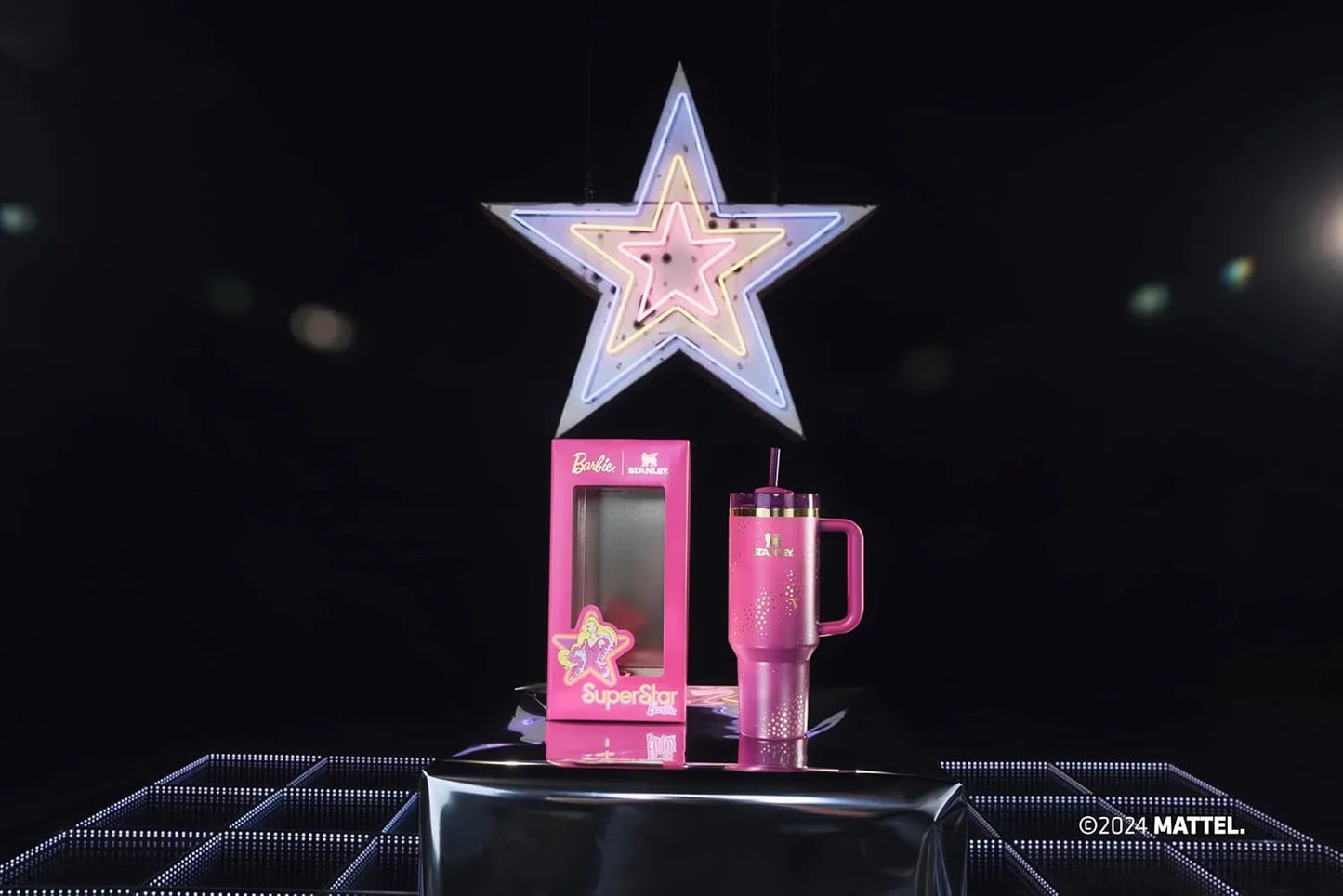 Stanley x Barbie 40oz Superstar Tumbler – Glam Limited Edition Cup with Straw, Handle & Gold Star Magic! - Jaiman Toys