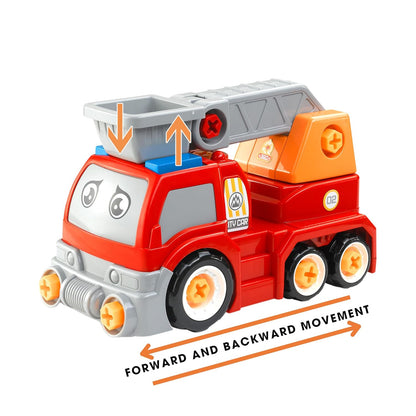 ThinkerPlace 2-in-1 Detachable Fire Truck | Buildable DIY Assembly Rescue Vehicle Toy for Kids