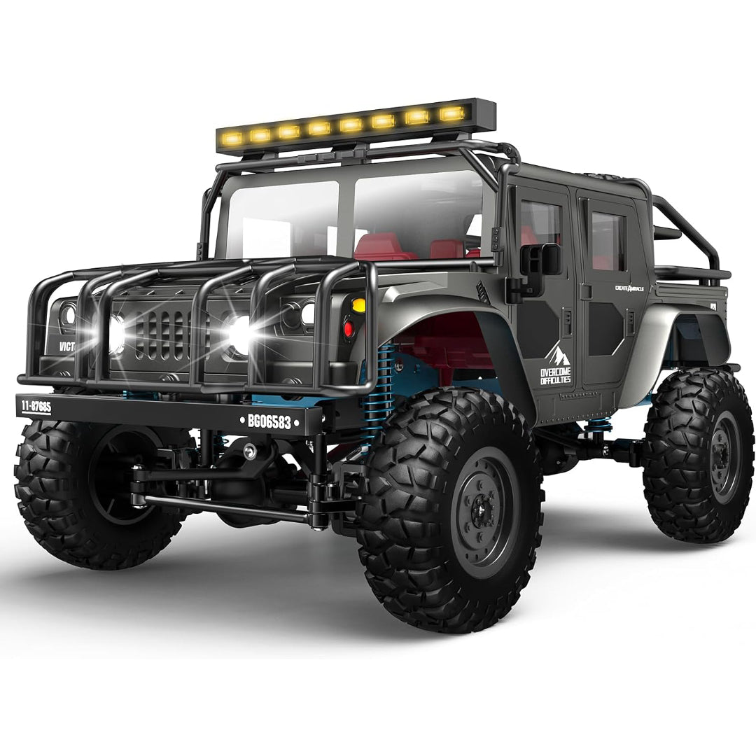 JJRC Q121 H1 HURTLE 1:12 Scale 4WD RC Crawler – Full Proportional Control Off-Road Truck (Grey)