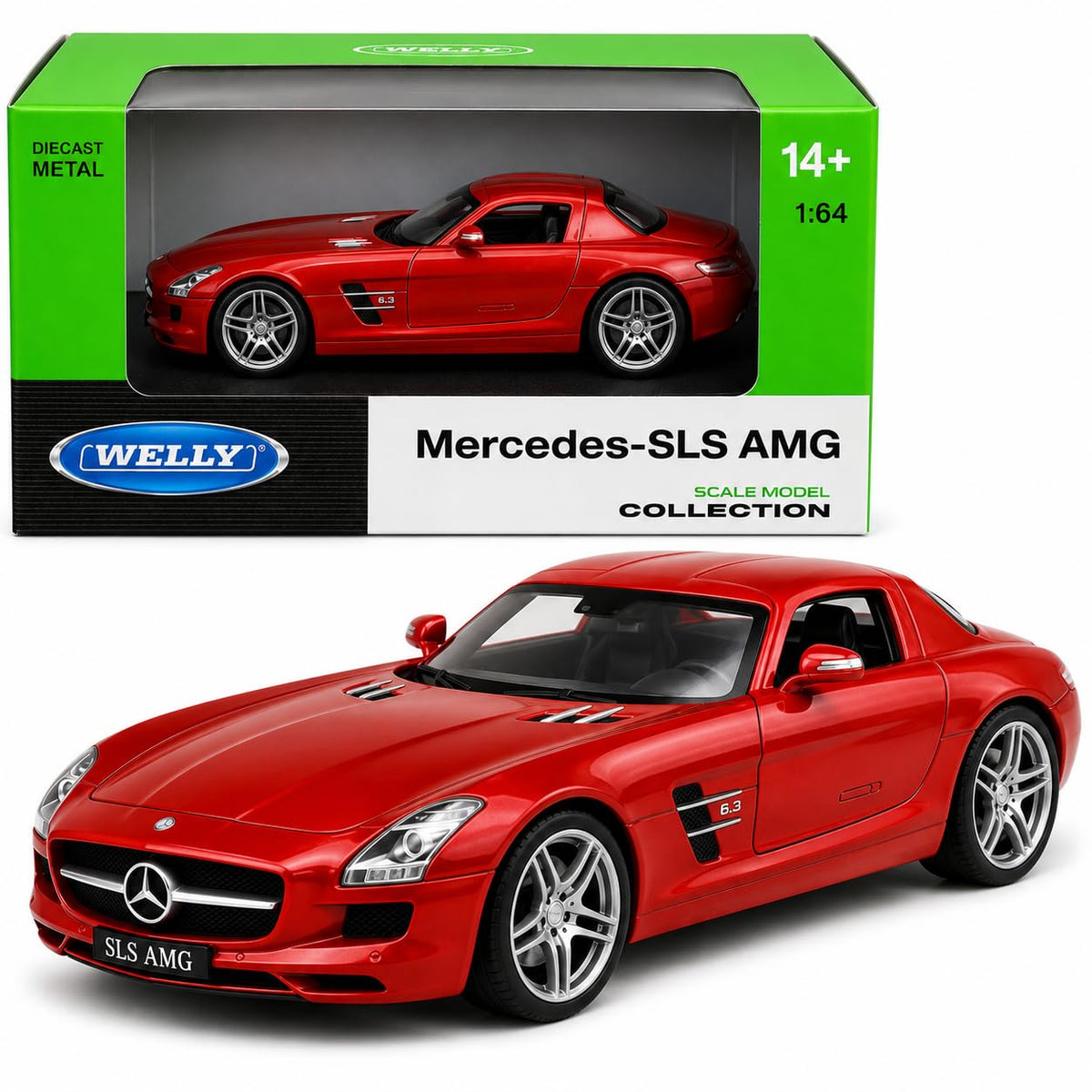 Welly 1:64 Mercedes-Benz SLS AMG Dark Red