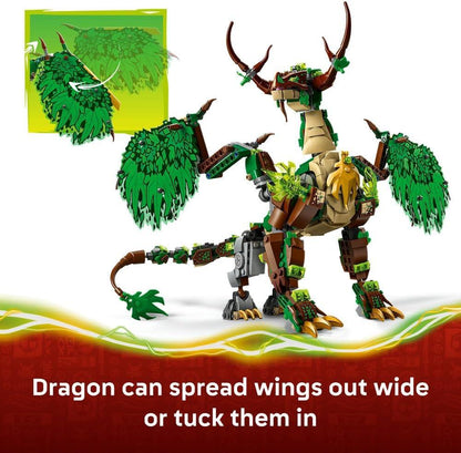 LEGO NINJAGO 71859  The Dragon of Life - Ninja Toy w/a Dragon Figure, Mini Monster Mech, 8 Minifigures and Swords - Birthday Gift for 8+ Year Old Boys & Fans