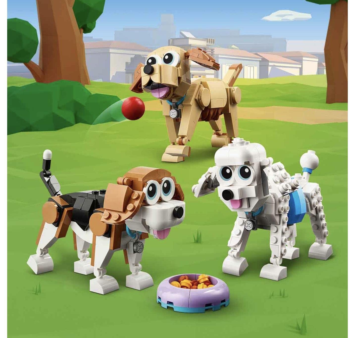 LEGO 31137 Creator 3in1 Adorable Dogs Building Set (475 Pieces) | Build 7 Dog Breeds | Creative Animal Toy for Kids 7+