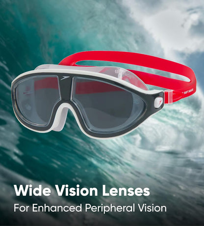 Speedo Rift Smoke Lens Swim Goggles – Unisex Adult Anti-Fog UV Protection Biofuse Wide Vision Swimming Mask