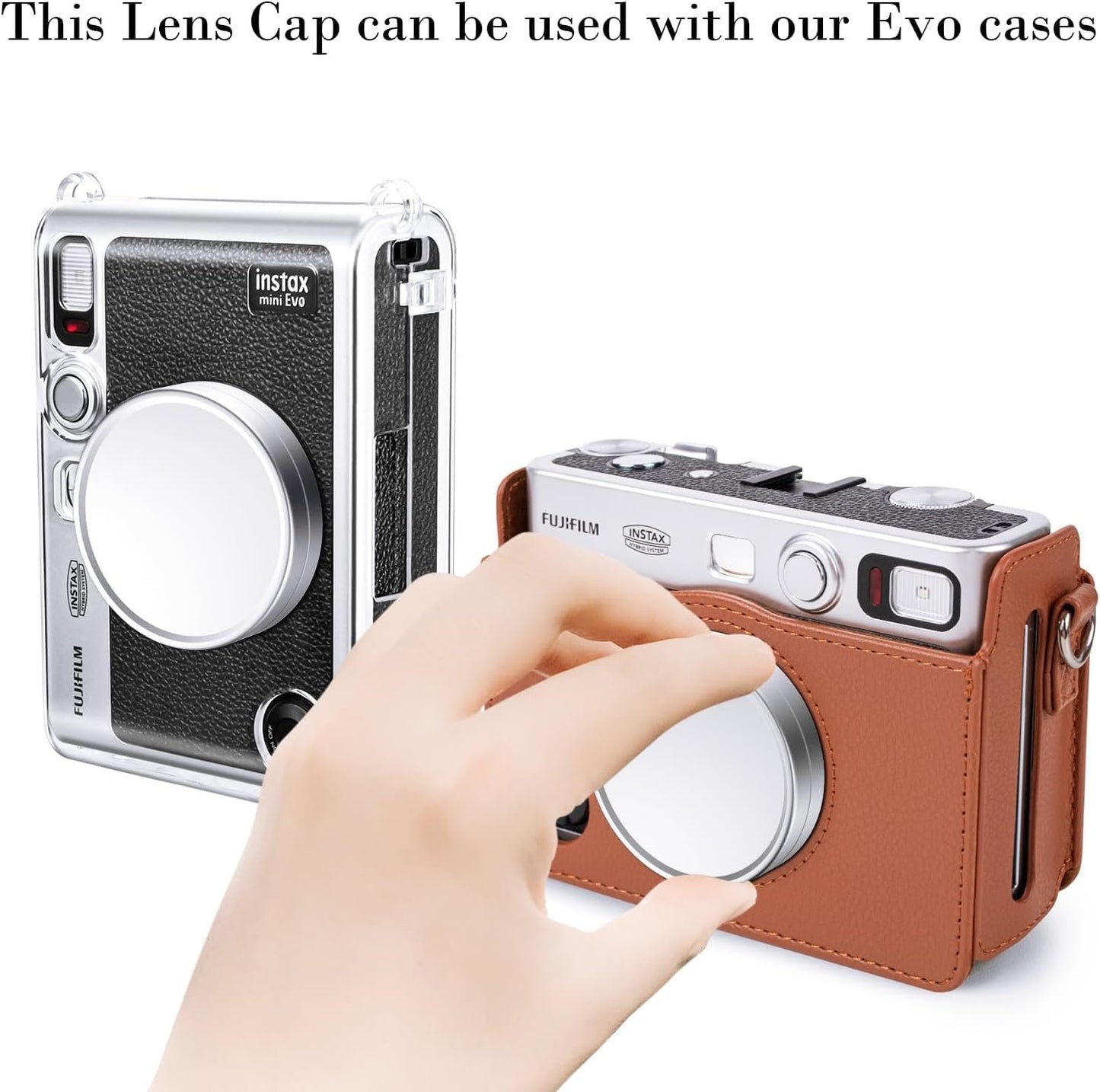 Fujifilm Instax Instant Camera Lens Cover for Instax Mini Evo Camera, Professional Digital Cmaera Lens Cover, Aluminium Alloy Durable Lightweight, Scratchproof, Protective Cover - Evo